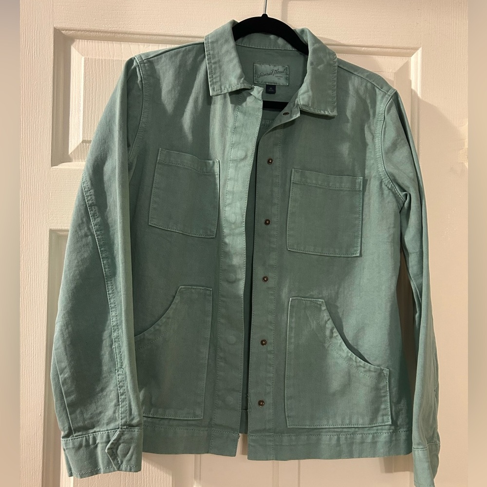 Universal threads denim jacket. Green. Size extra small.
